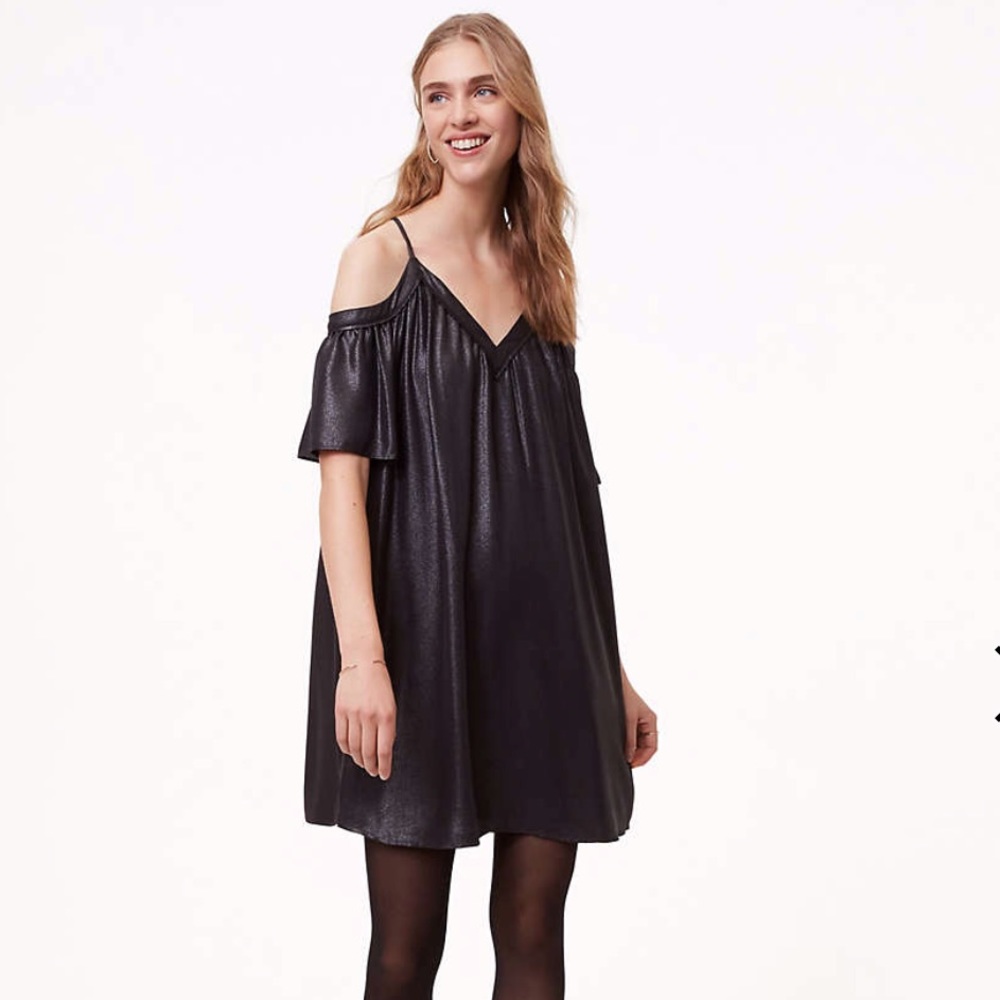 LOFT Black Shimmer Dress